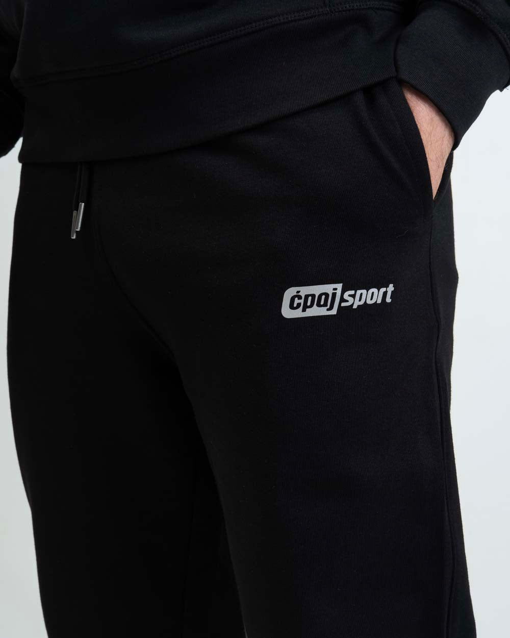 Spodnie Dresowe ĆPAJ SPORT REFLECTIVE LOGO Czarne
