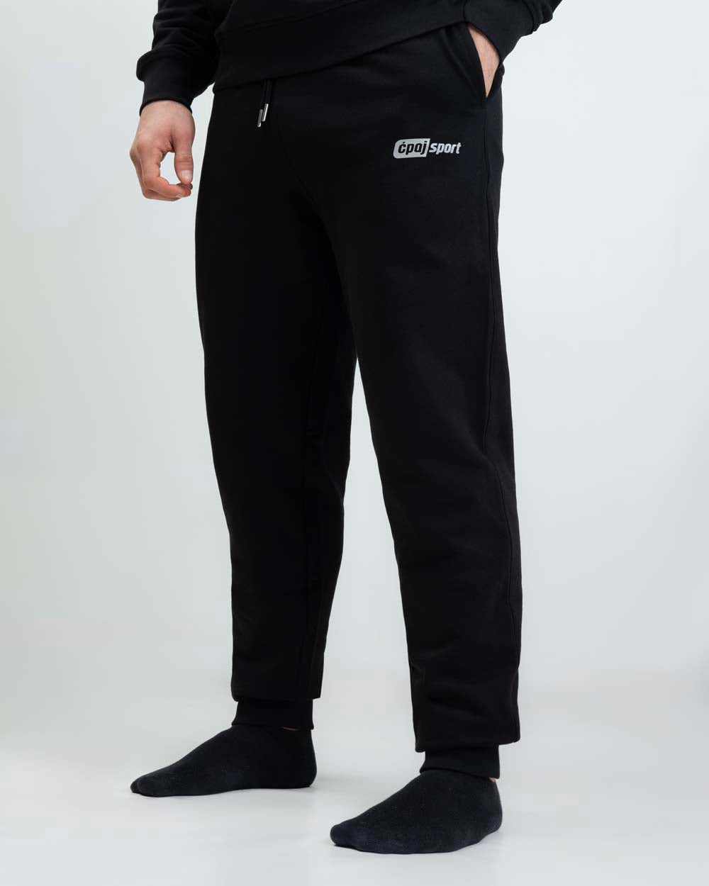 Spodnie Dresowe ĆPAJ SPORT REFLECTIVE LOGO Czarne